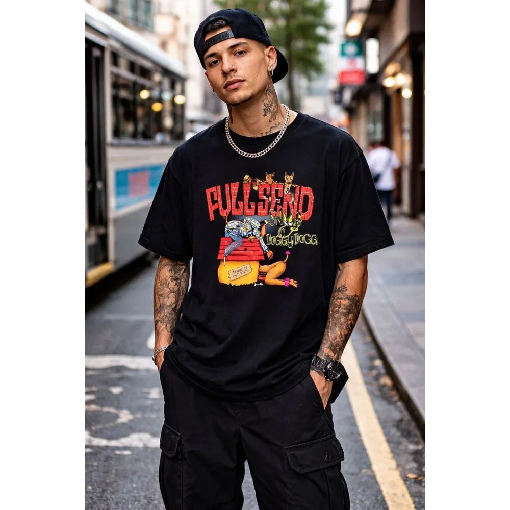 Full Send Snoop Doggy Doggystyle Album Graphic T-Shirt Black 100% Cotton - Picture 2 of 6